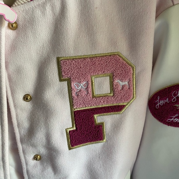 VS PINK x LoveShackFancy Boyfriend Varsity Jacket - Picture 6 of 16